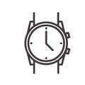 Simple thin line icon of a wristwatch. Vector illustration of a watch clock for concepts of time, business, fashion, lifestyle,