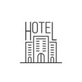 Simple thin line luxury hotel icon