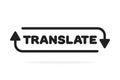 Simple thin line translator logo concept isolated on white background. Vector illustration