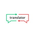 Simple thin line translator logo