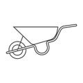 Thin line wheelbarrow icon