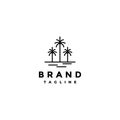 Simple Three Palm Dates Tree Logo Design