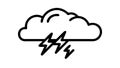 Simple Thunderstorm Cloud Outline Icon, vector design Generative AI Royalty Free Stock Photo