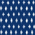 Simple tie dye seamless pattern, blue and white ikat vector