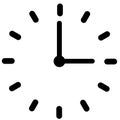 Simple time clock analog vector icon, Watch symbol