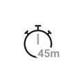 Simple of Timers Related Icons. Icon with a timer of forty-five minutes. Vector illustration