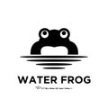 Simple toad frog vector illustration logo concept