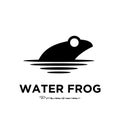 Simple toad frog vector illustration logo concept