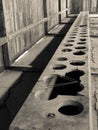 Simple toilets in concentration camp Royalty Free Stock Photo