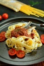 Simple Tomato Fettuccine with Salted Smelts