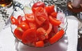 A simple `Tomato salad with radishes`