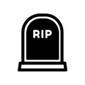 Simple tomb grave stone vector art icon silhouette illustration design