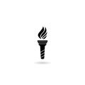 Simple torch icon with shadow