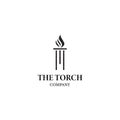 Simple torch logo applied to the sports industry.