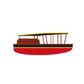 simple tourist boat with a roof vector illustration clip art Royalty Free Stock Photo