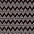 Simple traditional african mudcloth fabric, doted triangles seamless pattern, vector