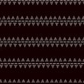 Simple traditional african mudcloth fabric, doted triangles seamless pattern, vector