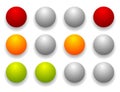 Simple traffic light / traffic lamp set in sequence. Control lig Royalty Free Stock Photo
