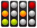 Simple traffic light / traffic lamp set in sequence. Control lig Royalty Free Stock Photo