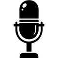 A simple transparent microphone icon on a white background Royalty Free Stock Photo
