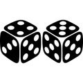 Two transparent dice showing different numbers Royalty Free Stock Photo