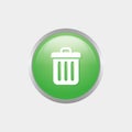 Simple Green Trash Glossy Icon Royalty Free Stock Photo