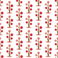 Simple trees seamless pattern on white background.