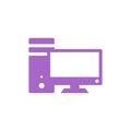 Simple Trendy PC Computer Desktop Icon Vector Template Royalty Free Stock Photo