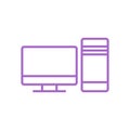 Simple Trendy PC Computer Desktop Icon Vector Template Royalty Free Stock Photo