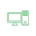 Simple Trendy PC Computer Desktop Icon Vector Template Royalty Free Stock Photo