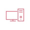 Simple Trendy PC Computer Desktop Icon Vector Template Royalty Free Stock Photo