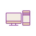 Simple Trendy PC Computer Desktop Icon Vector Template Royalty Free Stock Photo