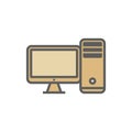 Simple Trendy PC Computer Desktop Icon Vector Template Royalty Free Stock Photo