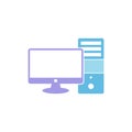 Simple Trendy PC Computer Desktop Icon Vector Template Royalty Free Stock Photo