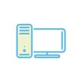 Simple Trendy PC Computer Desktop Icon Vector Template Royalty Free Stock Photo