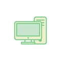 Simple Trendy PC Computer Desktop Icon Vector Template Royalty Free Stock Photo