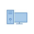 Simple Trendy PC Computer Desktop Icon Vector Template Royalty Free Stock Photo