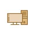 Simple Trendy PC Computer Desktop Icon Vector Template Royalty Free Stock Photo