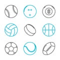 Simple trendy sport icons set