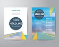 Simple triangle and circle brochure flyer design layout template