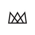 Simple triangle crown logo vector