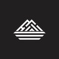 Simple triangle stripes geometric mountain logo vector