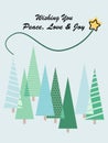 Simple Triangular Christmas tree illustration with Some Patterns