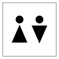 Triangular shaped WC pictogram Royalty Free Stock Photo