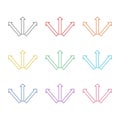 Simple triple arrows icon, color set Royalty Free Stock Photo