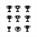 Simple trophy icon set in flat vector style. Royalty Free Stock Photo
