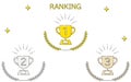 Simple trophy and laurel ranking icon set, 1st-3rd place Royalty Free Stock Photo