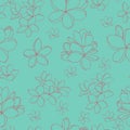Simple tropical flowers seamless pattern Royalty Free Stock Photo