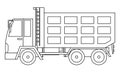 Simple truck drawing for children\'s coloring book