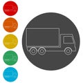 Simple truck icon, truck symbol set